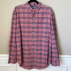 IZOD Saltwater Men’s Long Sleeve Plaid Button Front Shirt, Large, Preppy, Resort